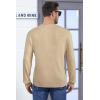 imageArachampampCloz Mens Wool Blend Loose Fit Sweater Ultra Soft 2025 Spring Bottoming Crewneck Fashion PulloverApricot