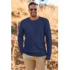 imageArachampampCloz Mens Wool Blend Loose Fit Sweater Ultra Soft 2025 Spring Bottoming Crewneck Fashion PulloverBlue