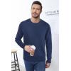 imageArachampampCloz Mens Wool Blend Loose Fit Sweater Ultra Soft 2025 Spring Bottoming Crewneck Fashion PulloverBlue