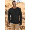 imageArachampampCloz Mens Wool Blend Loose Fit Sweater Ultra Soft 2025 Spring Bottoming Crewneck Fashion PulloverLblack