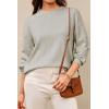 imageArachampampCloz Womens 100 Cotton Crew Neck Fall Casual Relaxed Fit Sweater Tops 2025Beige Grey Heather