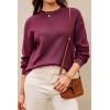 imageArachampampCloz Womens 100 Cotton Crew Neck Fall Casual Relaxed Fit Sweater Tops 2025Dark Red