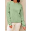 imageArachampampCloz Womens 100 Cotton Crew Neck Fall Casual Relaxed Fit Sweater Tops 2025Sage Green