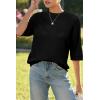imageArachampampCloz Womens 100 Cotton Fall Casual Relaxed Fit Crochet Tops 2025Black
