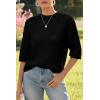 imageArachampampCloz Womens 100 Cotton Fall Casual Relaxed Fit Crochet Tops 2025Black