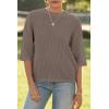 imageArachampampCloz Womens 100 Cotton Fall Casual Relaxed Fit Crochet Tops 2025Coffee