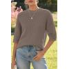 imageArachampampCloz Womens 100 Cotton Fall Casual Relaxed Fit Crochet Tops 2025Coffee