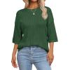 imageArachampampCloz Womens 100 Cotton Fall Casual Relaxed Fit Crochet Tops 2025Green