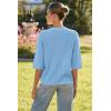 imageArachampampCloz Womens 100 Cotton Fall Casual Relaxed Fit Crochet Tops 2025Light Blue