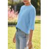imageArachampampCloz Womens 100 Cotton Fall Casual Relaxed Fit Crochet Tops 2025Light Blue