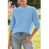 imageArachampampCloz Womens 100 Cotton Fall Casual Relaxed Fit Crochet Tops 2025Light Blue