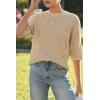 imageArachampampCloz Womens 100 Cotton Fall Casual Relaxed Fit Crochet Tops 2025Light Khaki