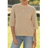 imageArachampampCloz Womens 100 Cotton Fall Casual Relaxed Fit Crochet Tops 2025Light Khaki