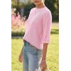 imageArachampampCloz Womens 100 Cotton Fall Casual Relaxed Fit Crochet Tops 2025Light Pink