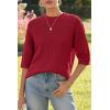 imageArachampampCloz Womens 100 Cotton Fall Casual Relaxed Fit Crochet Tops 2025Red