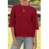 imageArachampampCloz Womens 100 Cotton Fall Casual Relaxed Fit Crochet Tops 2025Red