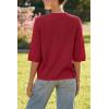 imageArachampampCloz Womens 100 Cotton Fall Casual Relaxed Fit Crochet Tops 2025Red