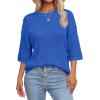 imageArachampampCloz Womens 100 Cotton Fall Casual Relaxed Fit Crochet Tops 2025Royal Blue