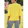 imageArachampampCloz Womens 100 Cotton Fall Casual Relaxed Fit Crochet Tops 2025Yellow