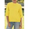imageArachampampCloz Womens 100 Cotton Fall Casual Relaxed Fit Crochet Tops 2025Yellow