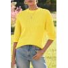 imageArachampampCloz Womens 100 Cotton Fall Casual Relaxed Fit Crochet Tops 2025Yellow