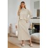 imageArachampampCloz Womens 2 Piece Sweaters Sets Turtleneck Long Sleeve Tops Long Maxi Skirt Casual Fall Fashion 2024 OutfitsApricot