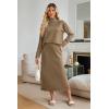 imageArachampampCloz Womens 2 Piece Sweaters Sets Turtleneck Long Sleeve Tops Long Maxi Skirt Casual Fall Fashion 2024 OutfitsCamel