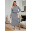 imageArachampampCloz Womens 2 Piece Sweaters Sets Turtleneck Long Sleeve Tops Long Maxi Skirt Casual Fall Fashion 2024 OutfitsGrey