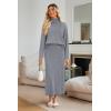imageArachampampCloz Womens 2 Piece Sweaters Sets Turtleneck Long Sleeve Tops Long Maxi Skirt Casual Fall Fashion 2024 OutfitsGrey