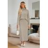 imageArachampampCloz Womens 2 Piece Sweaters Sets Turtleneck Long Sleeve Tops Long Maxi Skirt Casual Fall Fashion 2024 OutfitsKhaki
