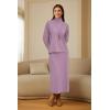 imageArachampampCloz Womens 2 Piece Sweaters Sets Turtleneck Long Sleeve Tops Long Maxi Skirt Casual Fall Fashion 2024 OutfitsPurple Lilac