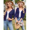 imageArachampampCloz Womens 2024 Lightweight Summer Cardigan 34 Sleeve Crochet Patterns Knit Shrug Sweater TopsNavy