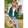 imageArachampampCloz Womens 2024 Lightweight Summer Cardigan 34 Sleeve Crochet Patterns Knit Shrug Sweater TopsPeacock Green