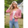 imageArachampampCloz Womens 2024 Lightweight Summer Cardigan 34 Sleeve Crochet Patterns Knit Shrug Sweater TopsPink