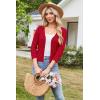 imageArachampampCloz Womens 2024 Lightweight Summer Cardigan 34 Sleeve Crochet Patterns Knit Shrug Sweater TopsRed