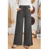 imageArachampampCloz Womens 2025 Spring Sweater Pants Wide Leg Elastic High Waist Cute Casual Flowy Lounge Winter Knit Trousers PocketsDark Grey
