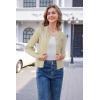 imageArachampampCloz Womens 2025 Summer Lightweight Cardigan Long Sleeve Cable Knit Hollow Out Bow Embroidery TopsBeige