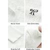 imageArachampampCloz Womens 2025 Summer Lightweight Cardigan Long Sleeve Cable Knit Hollow Out Bow Embroidery TopsOffwhite