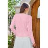 imageArachampampCloz Womens Bow Sweaters Fall Color Block Casual Cardigan Sweaters 2025Pinkwhite