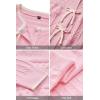 imageArachampampCloz Womens Bow Sweaters Fall Color Block Casual Cardigan Sweaters 2025Pinkwhite