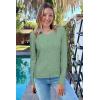 imageArachampampCloz Womens Cable Knit Fall Soft Lightweight Sweater Cardigans 2025Gray Green