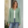imageArachampampCloz Womens Cable Knit Fall Soft Lightweight Sweater Cardigans 2025Gray Green