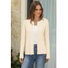 imageArachampampCloz Womens Cable Knit Fall Soft Lightweight Sweater Cardigans 2025Ivory Apricot