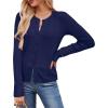 imageArachampampCloz Womens Cable Knit Fall Soft Lightweight Sweater Cardigans 2025Navy Blue