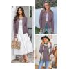 imageArachampampCloz Womens Cable Knit Fall Soft Lightweight Sweater Cardigans 2025Purple