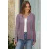 imageArachampampCloz Womens Cable Knit Fall Soft Lightweight Sweater Cardigans 2025Purple