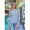 imageArachampampCloz Womens Cable Knit Fall Soft Lightweight Sweater Cardigans 2025Sky Blue