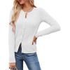imageArachampampCloz Womens Cable Knit Fall Soft Lightweight Sweater Cardigans 2025White