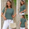imageArachampampCloz Womens Cotton Blend Breathable Crochet Summer Tops 2025Dark Green