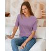 imageArachampampCloz Womens Cotton Blend Breathable Crochet Summer Tops 2025Lilac Purple